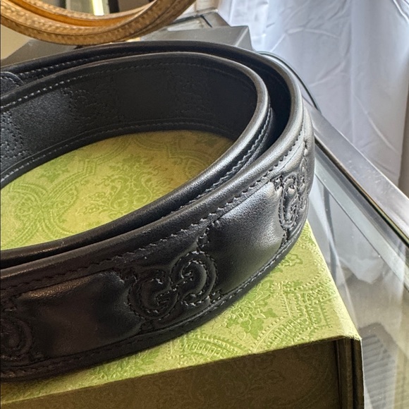 GG Marmont Calfskin Matelasse Marmont 40mm Belt- 80 32 Black main image 5